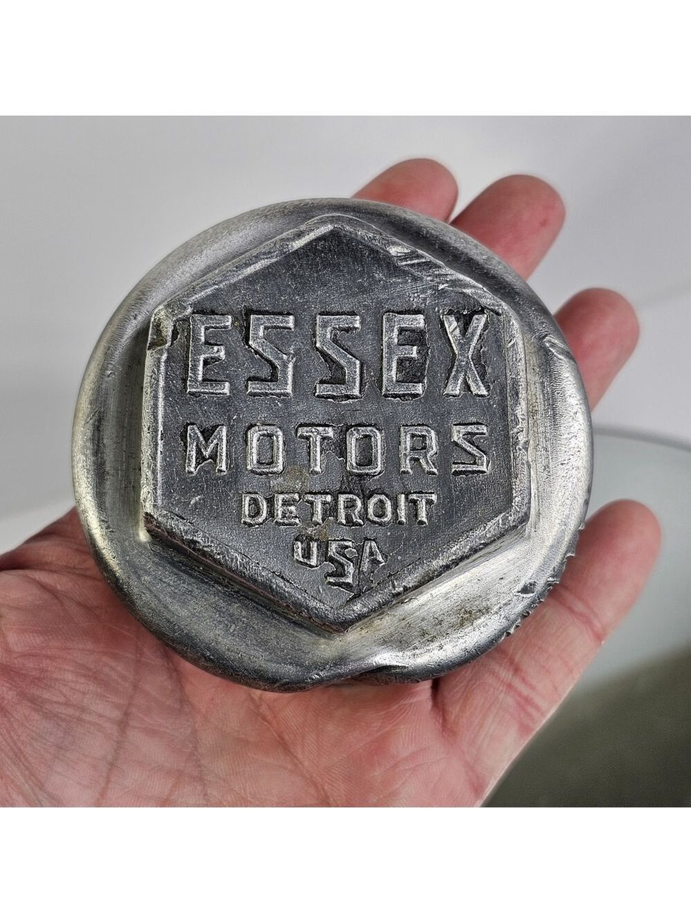 1920s Essex Motors USA Threaded Dust Cover Hub Center Grease Cap Vintage Antique